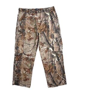 Realtree Pants Mens XL 40x32 Camo Cargo Outdoor Hunting Woodland Drawstring